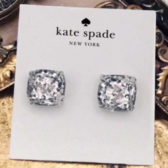 KATE SPADE • Silver Glitter & Glee Earrings - Picture 5 of 5